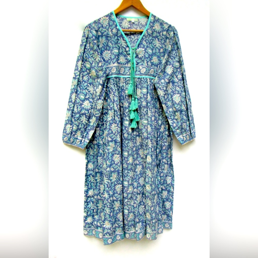 NEW Blue Print 100% Cotton Dress